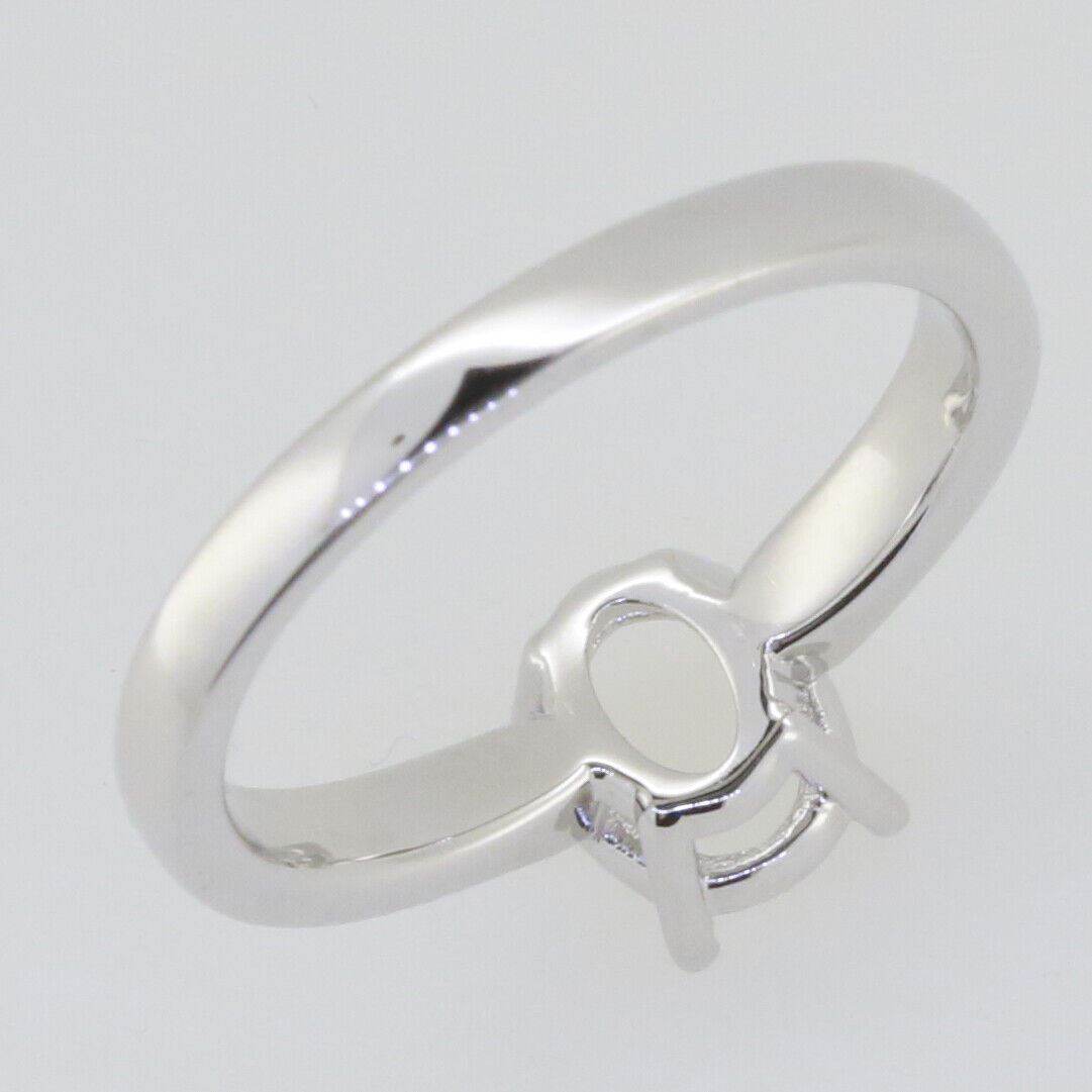 14K White Gold Semi Mount Ring Setting Oval OV 8X6mm GTL20334R14K - Syzjewelry