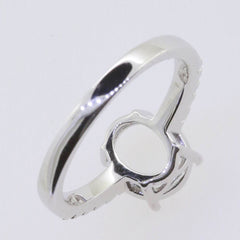 Sterling Silver Semi Mount Ring Setting Oval OV 10x8mm Accent White To - Syzjewelry