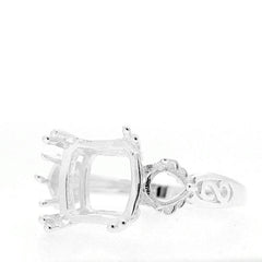Sterling Silver Semi Mount Ring Setting Square 9x9mm CU 10x10mm HT 5x5mm - Syzjewelry