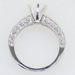 Art Deco Style Semi Mount Ring Setting Round Rd 6.5x6.5mm Engagement - Syzjewelry