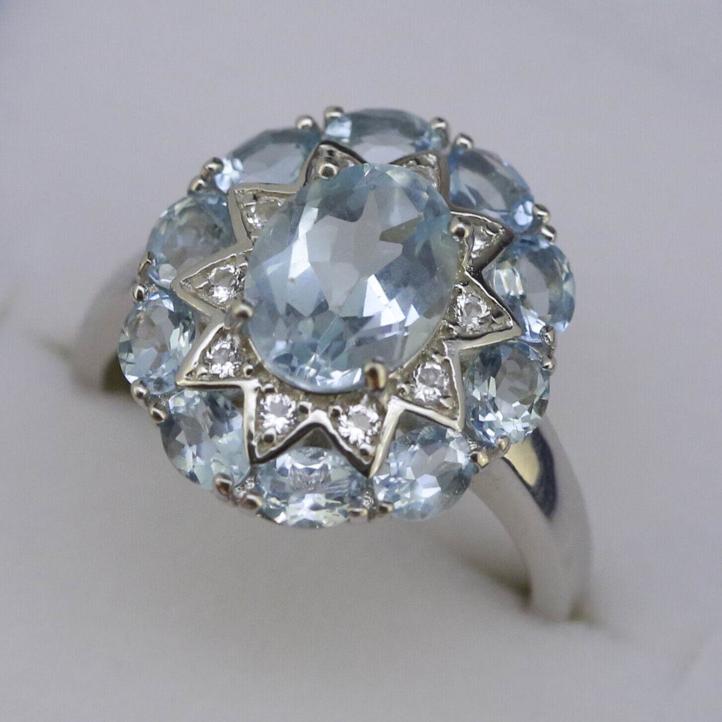 Sterling Silver Semi Mount Ring Setting OV 9x7mm OV 4x3mm Cluster Ring N0361 - Syzjewelry