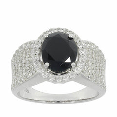 Sterling Silver Semi Mount Ring Setting Oval OV 10x8mm Halo White Topa - Syzjewelry