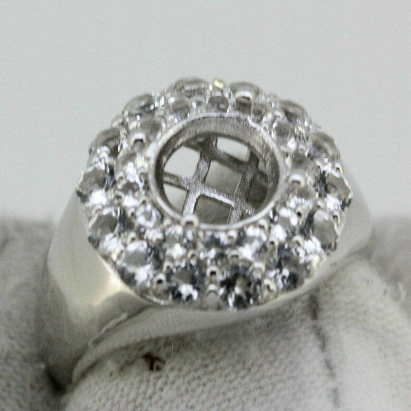 Sterling Silver Semi Mount Ring Setting Round RD 8x8mm Double Halo Moissanite or Diamond Halo Ring - Syzjewelry