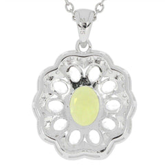 Sterling Silver Semi Mount Pendants Setting OV 9X7mm, OV 4X3mm White Topaz N - Syzjewelry