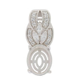 Sterling Silver Semi Mount Pendant Setting Oval OV 11x9mm - Syzjewelry