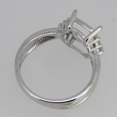 Sterling Silver Semi Mount Ring Setting Cushion Cu 10x8mm L359R359 - 313 - Syzjewelry