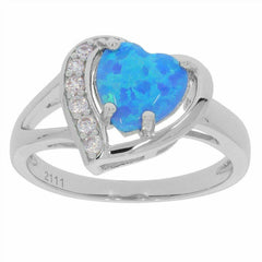 Sterling Silver Semi Mount Ring Setting Heart HT 8x8mm White Topaz - Syzjewelry