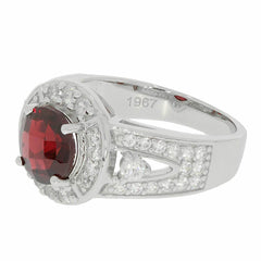 Sterling Silver Semi Mount Ring Setting RD 8x8mm Halo w/ White Topaz or Black Spinel - Syzjewelry