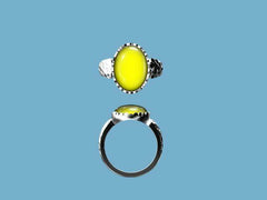 Sterling Silver Semi Mount Ring Setting Cabochon Oval OV 15x11mm Hammered Shank - Syzjewelry