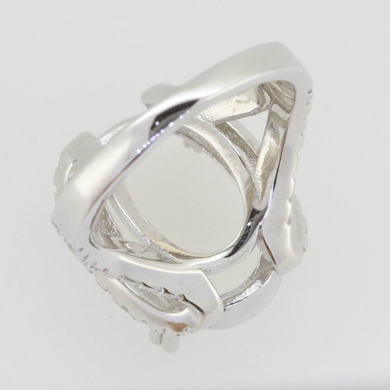 Sterling Silver Semi Mount Ring Setting Oval OV 18x13mm Split Shank White Topaz - Syzjewelry