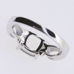 Sterling Silver Semi Mount Ring Setting Cushion CU 8X8mm Twisted Shank - Syzjewelry