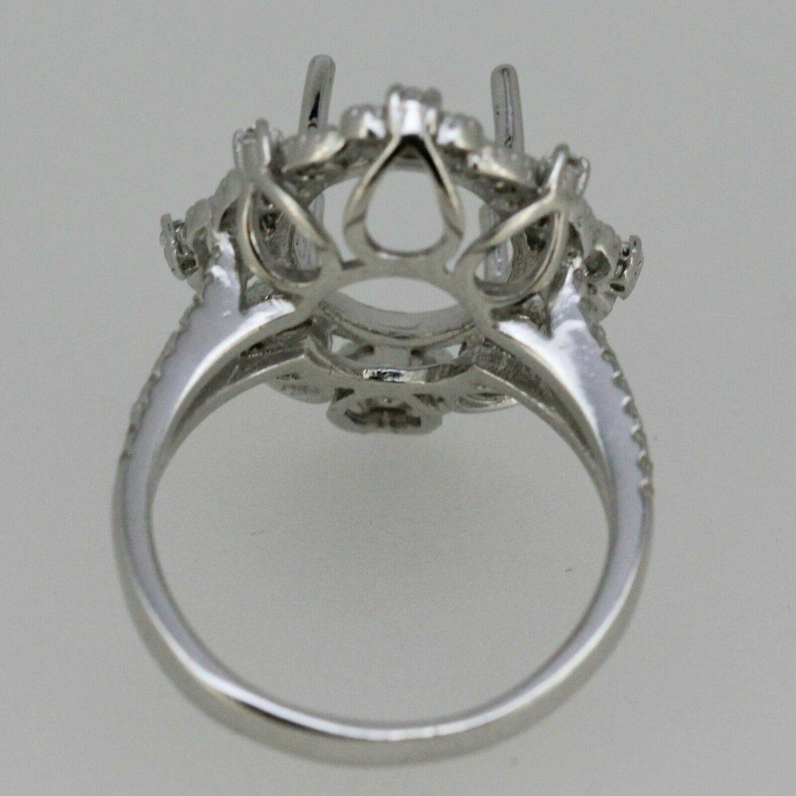 Sterling Silver Semi Mount Ring Setting Oval OV 14x10mm White Topaz - Syzjewelry