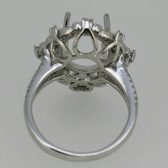 Sterling Silver Semi Mount Ring Setting Oval OV 14x10mm White Topaz - Syzjewelry