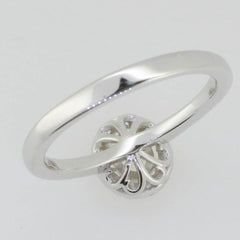 14K White Gold Semi Mount Ring Setting Oval OV 5X4mm Halo Solitaire PJC14645R14K - Syzjewelry