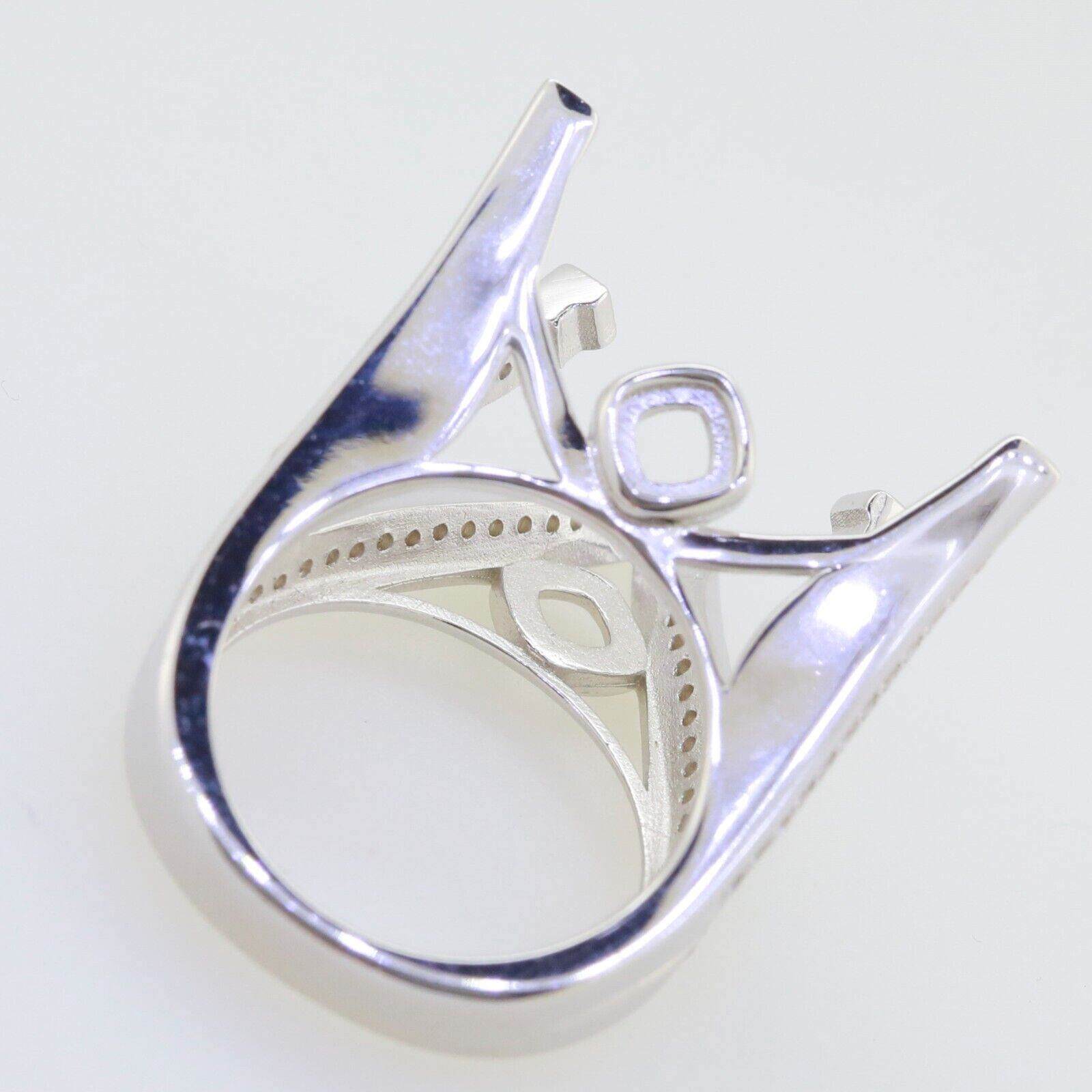 Sterling Silver Semi Mount Ring Setting Trillion TRI 20x20mm CU 5x5mm - Syzjewelry