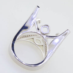 Sterling Silver Semi Mount Ring Setting Trillion TRI 20x20mm CU 5x5mm - Syzjewelry