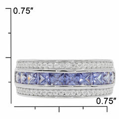 Sterling Silver Semi Mount Ring Setting Princess SQ 3X3mm White Topaz - Syzjewelry