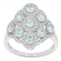 Sterling Silver Semi Mount Ring Setting Oval OV 4x3mm Multi Stone Cluster - Syzjewelry