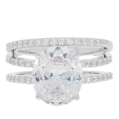 2 piece Set Sterling Silver Semi Mount Ring Setting OV 12x10mm Double Band - Syzjewelry