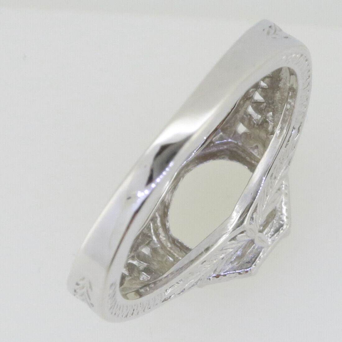 Sterling Silver Semi Mount Ring Setting Round RD 8x8mm Art Nouveau Style - Syzjewelry