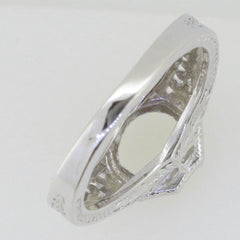 Sterling Silver Semi Mount Ring Setting Round RD 8x8mm Art Nouveau Style - Syzjewelry