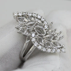 Sterling Silver Semi Mount Ring Setting OV 6x4 Marquise MQ 6x3 5x2.5 4x2 mm - Syzjewelry