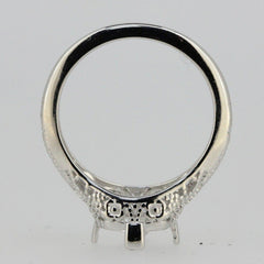 Art Deco Style Sterling Silver Semi Mount Ring Setting Cushion CU 8x8mm - Syzjewelry