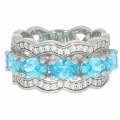 Sterling Silver Semi Mount Ring Setting OV 6X4mm White Topaz - Syzjewelry