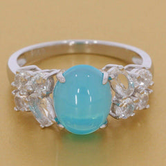 Sterling Silver Semi Mount Ring Setting Oval OV 10x8mm White Topaz N0202PJC2 - Syzjewelry