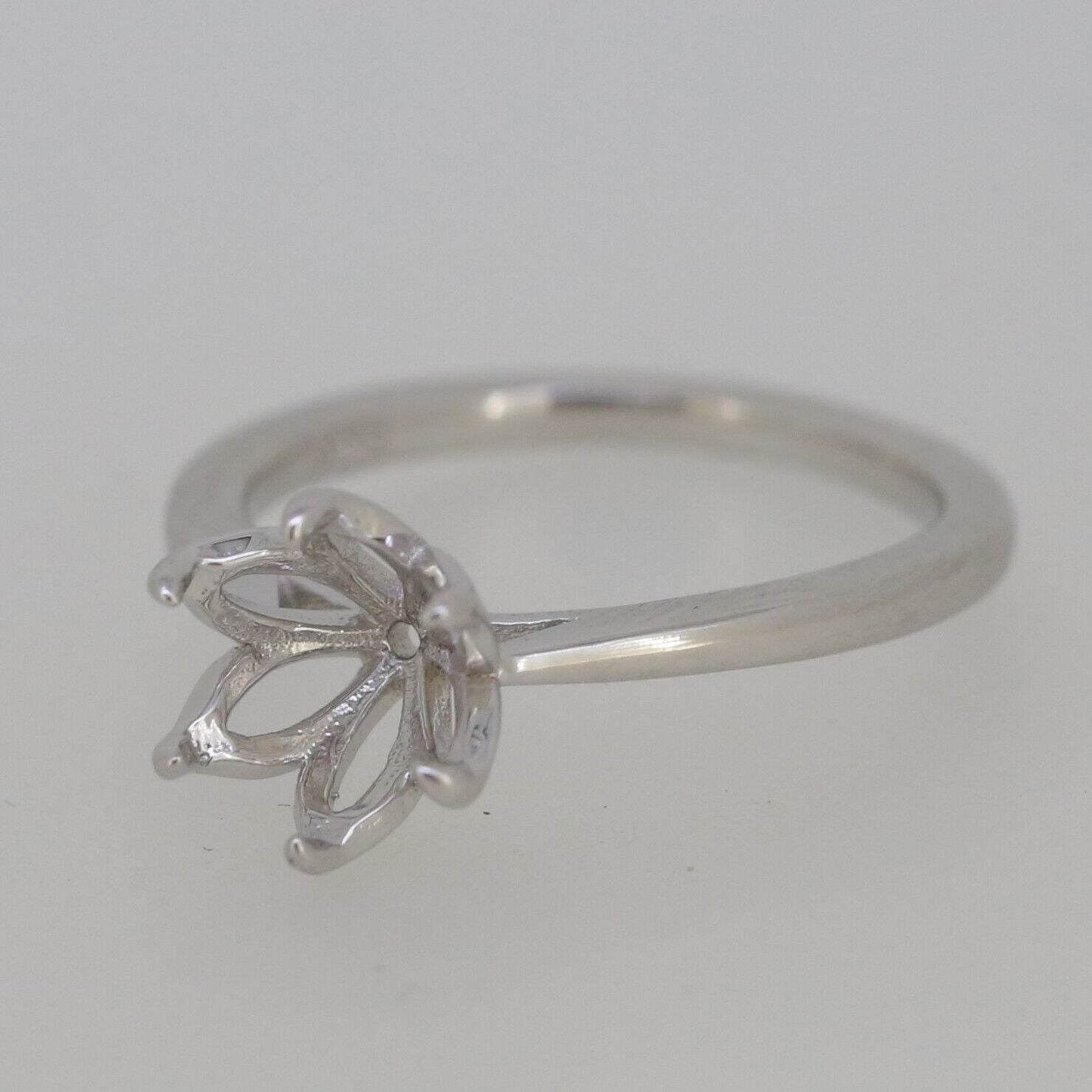 Sterling Silver Semi Mount Ring Setting Round RD 8x8mm Tulip Head w/ 6 Pron - Syzjewelry