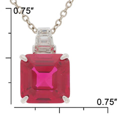 Sterling Silver Semi Mount Pendant Setting Emerald OCT 11X11mm - Syzjewelry