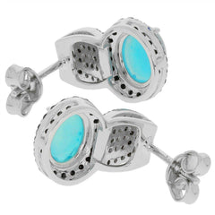 Sterling Silver Semi Mount Earrings Setting OV 8x6mm white topaz White - Syzjewelry