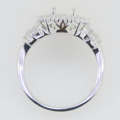 Sterling Silver Semi Mount Ring Setting Oval OV 9X7mm White Topaz PJC17761R - Syzjewelry