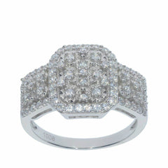 Sterling Silver Semi Mount Ring Setting RD 1.4 x1.4mm White Topaz N0079PJC10 - Syzjewelry