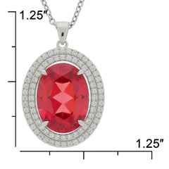 Sterling Silver Semi Mount Pendant Setting Oval OV 16x12mm Double Halo - Syzjewelry