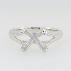 Sterling Silver Semi Mount Ring Setting Round RD 11x11mm 2061 - Syzjewelry