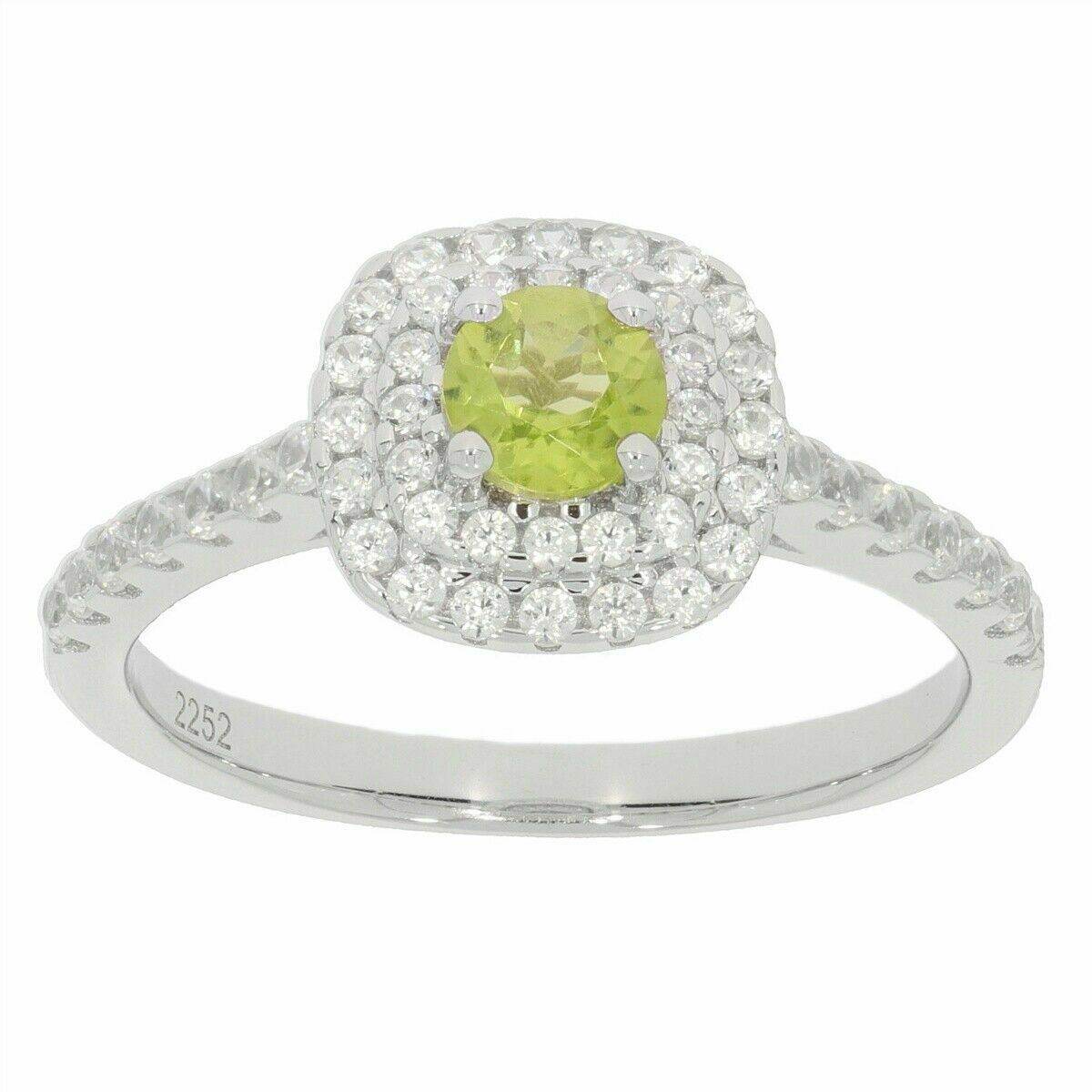 Sterling Silver Semi Mount Ring Setting Round RD 4x4mm Double Halo Topaz 235 - Syzjewelry