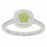 Sterling Silver Semi Mount Ring Setting Round RD 4x4mm Double Halo Topaz 235 - Syzjewelry