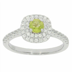 Sterling Silver Semi Mount Ring Setting Round RD 4x4mm Double Halo Topaz 235 - Syzjewelry