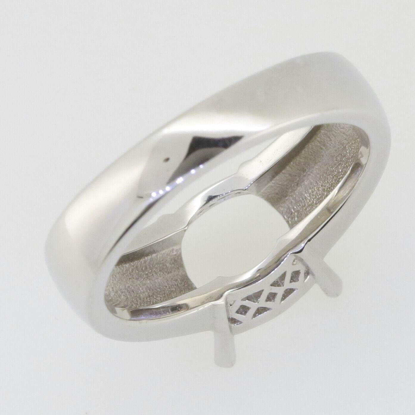 Men's Ring Settings Sterling Silver Ring Mounting Cushion CU 10x10mm Unisex - Syzjewelry