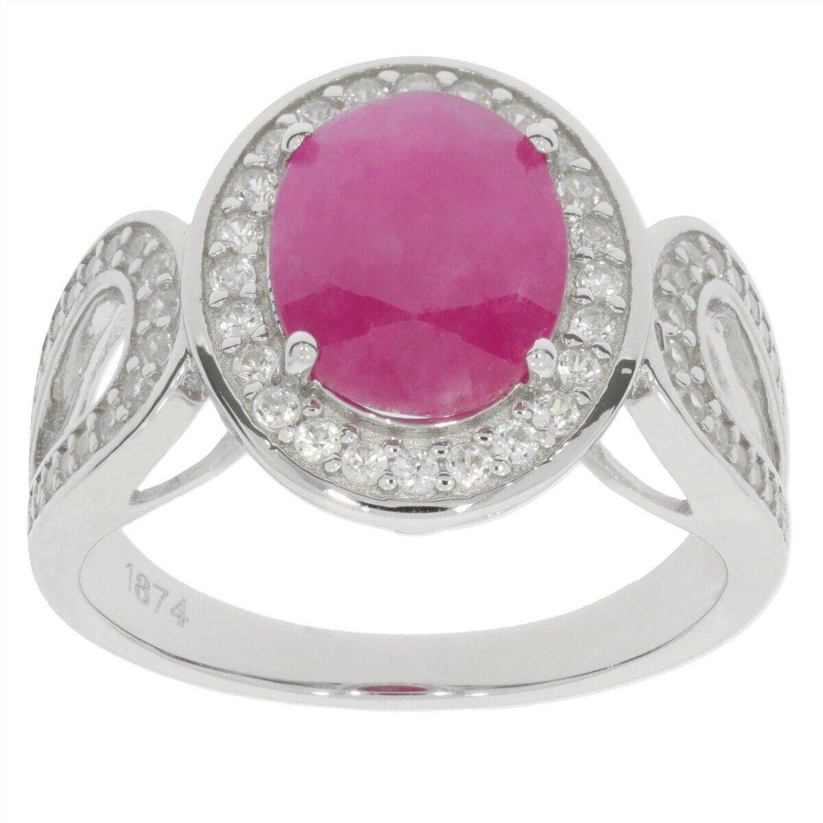 Sterling Silver Semi Mount Ring Setting Oval OV 10x8mm Halo Natural White Zircon - Syzjewelry