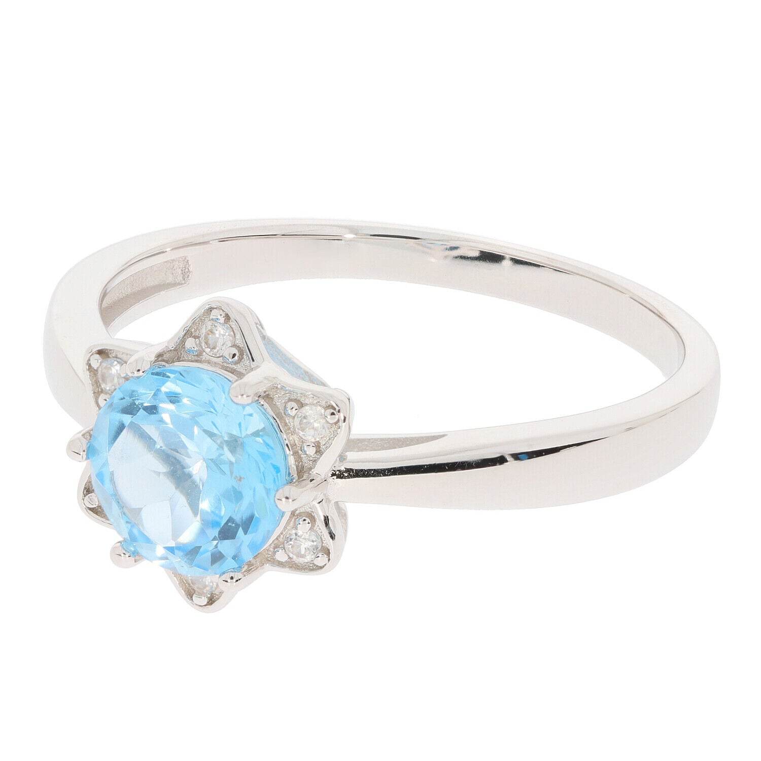 Sterling Silver Semi Mount Ring Setting Round RD 6.5X6.5mm White Topaz - Syzjewelry