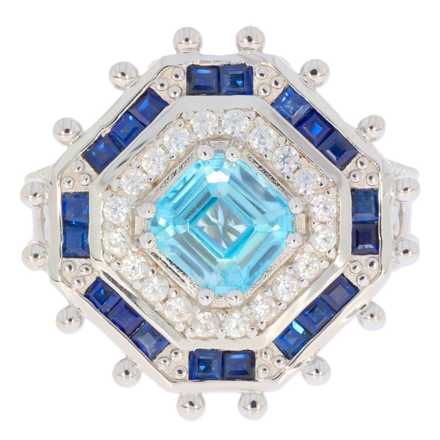 Sterling Silver Semi Mount Ring Setting Emerald OCT 7X7mm - Syzjewelry