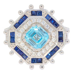 Sterling Silver Semi Mount Ring Setting Emerald OCT 7X7mm - Syzjewelry