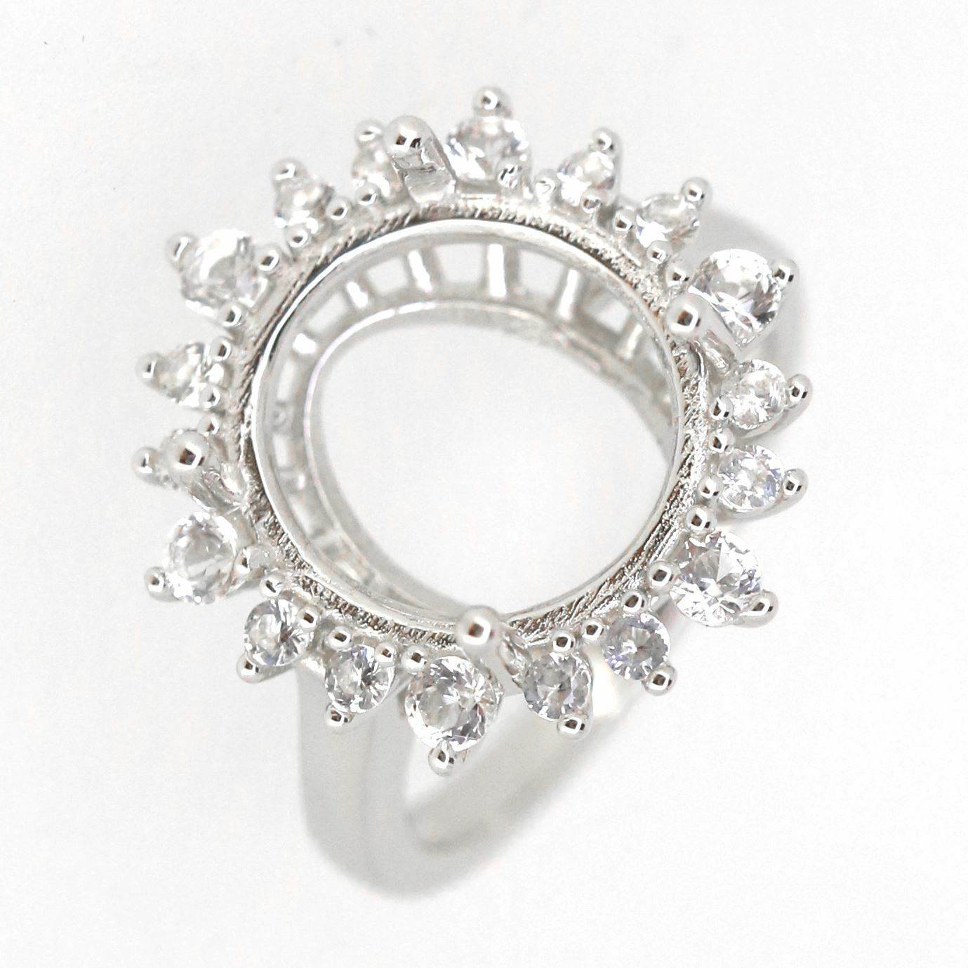 14K Yellow Gold Semi Mount Ring Setting Oval OV 15.34x11.81x8mm - Syzjewelry