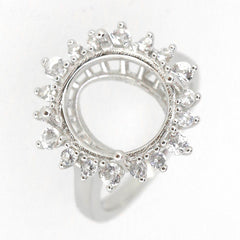 14K Yellow Gold Semi Mount Ring Setting Oval OV 15.34x11.81x8mm - Syzjewelry