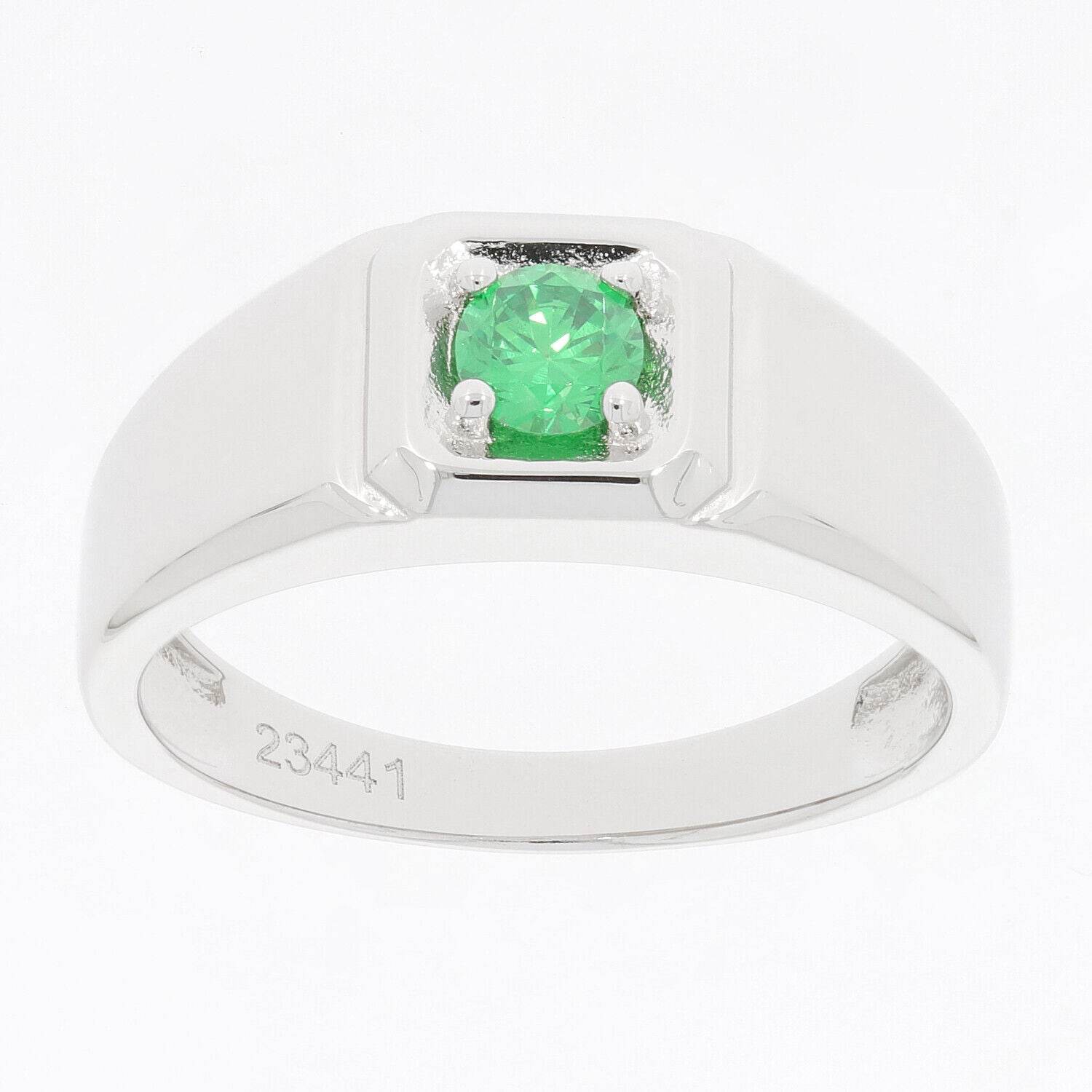 Men's Sterling Silver Semi Mount Ring Setting Round RD 4x4mm White Top 2344 - Syzjewelry