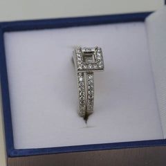Contemporary Sterling Silver Semi Mount Ring Setting SQ 4x4mm White Topaz - Syzjewelry