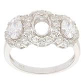 Sterling Silver Semi Mount Ring Setting Oval OV 7X5mm 6x4mm Three PJC0006R - Syzjewelry