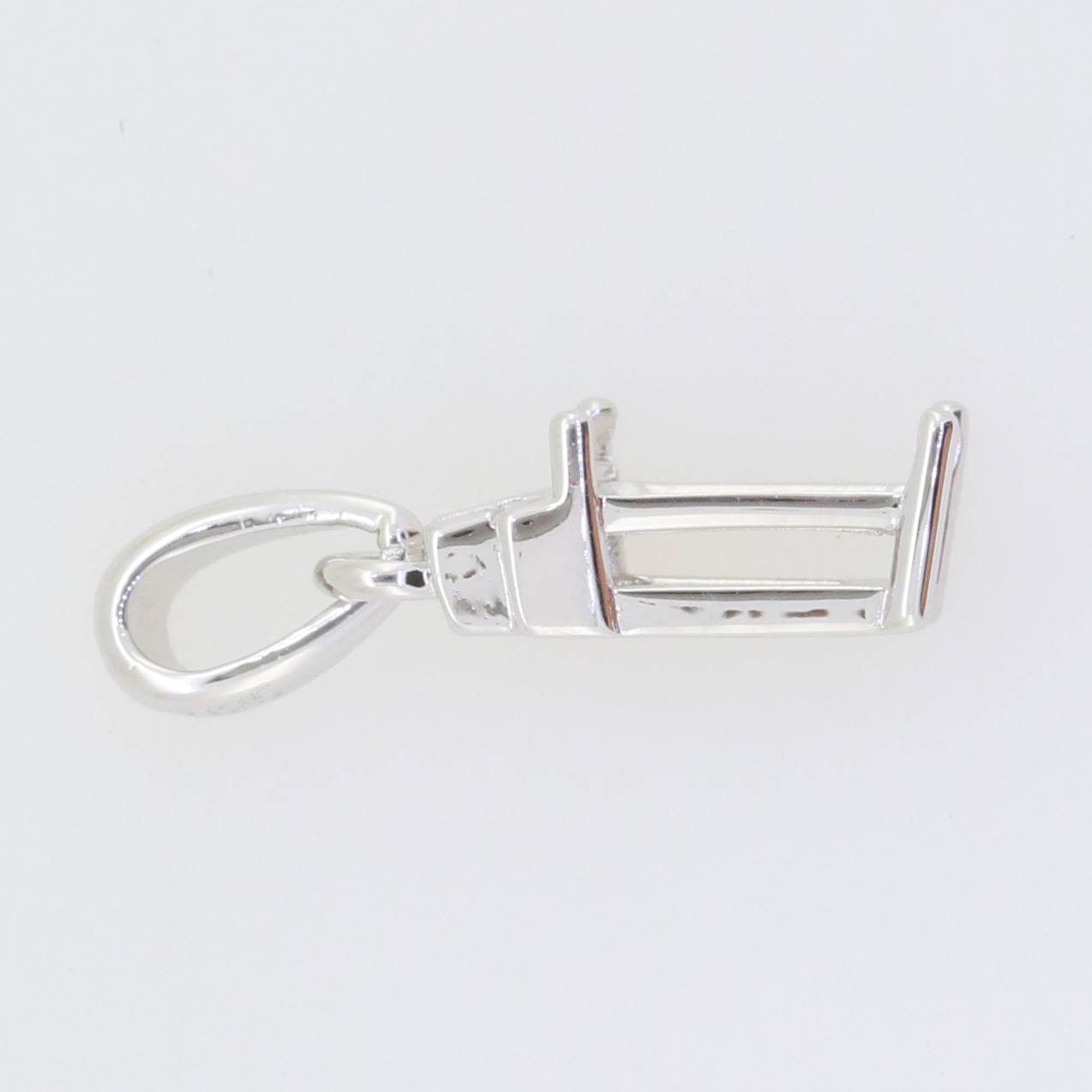 Sterling Silver Semi Mount Pendant Setting Emerald OCT 8X6mm White Topaz - Syzjewelry